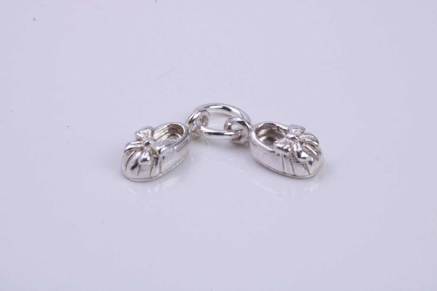 Baby Shoes Charm, Traditional Charm, Made from Solid 925 Grade Sterling Silver, Complete with Attachment Link