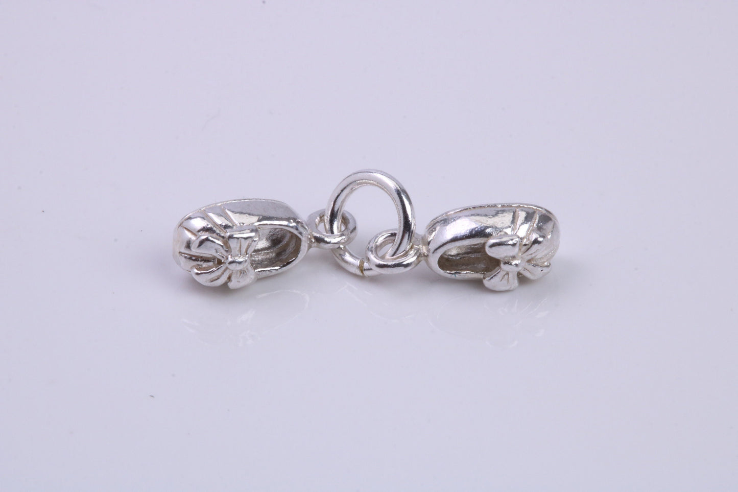 Baby Shoes Charm, Traditional Charm, Made from Solid 925 Grade Sterling Silver, Complete with Attachment Link