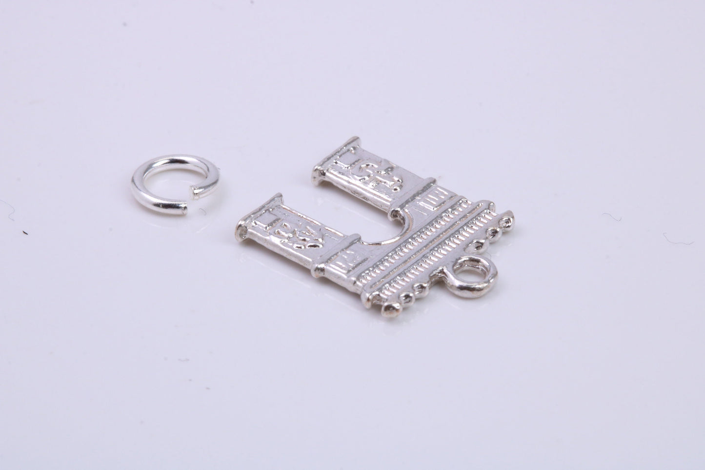 Arc De Triomphe Charm, Traditional Charm, Made from Solid 925 Grade Sterling Silver, Complete with Attachment Link