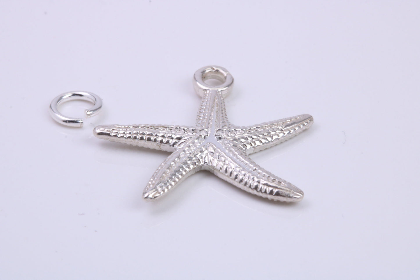 Star Fish Charm, Traditional Charm, Made from Solid 925 Grade Sterling Silver, Complete with Attachment Link
