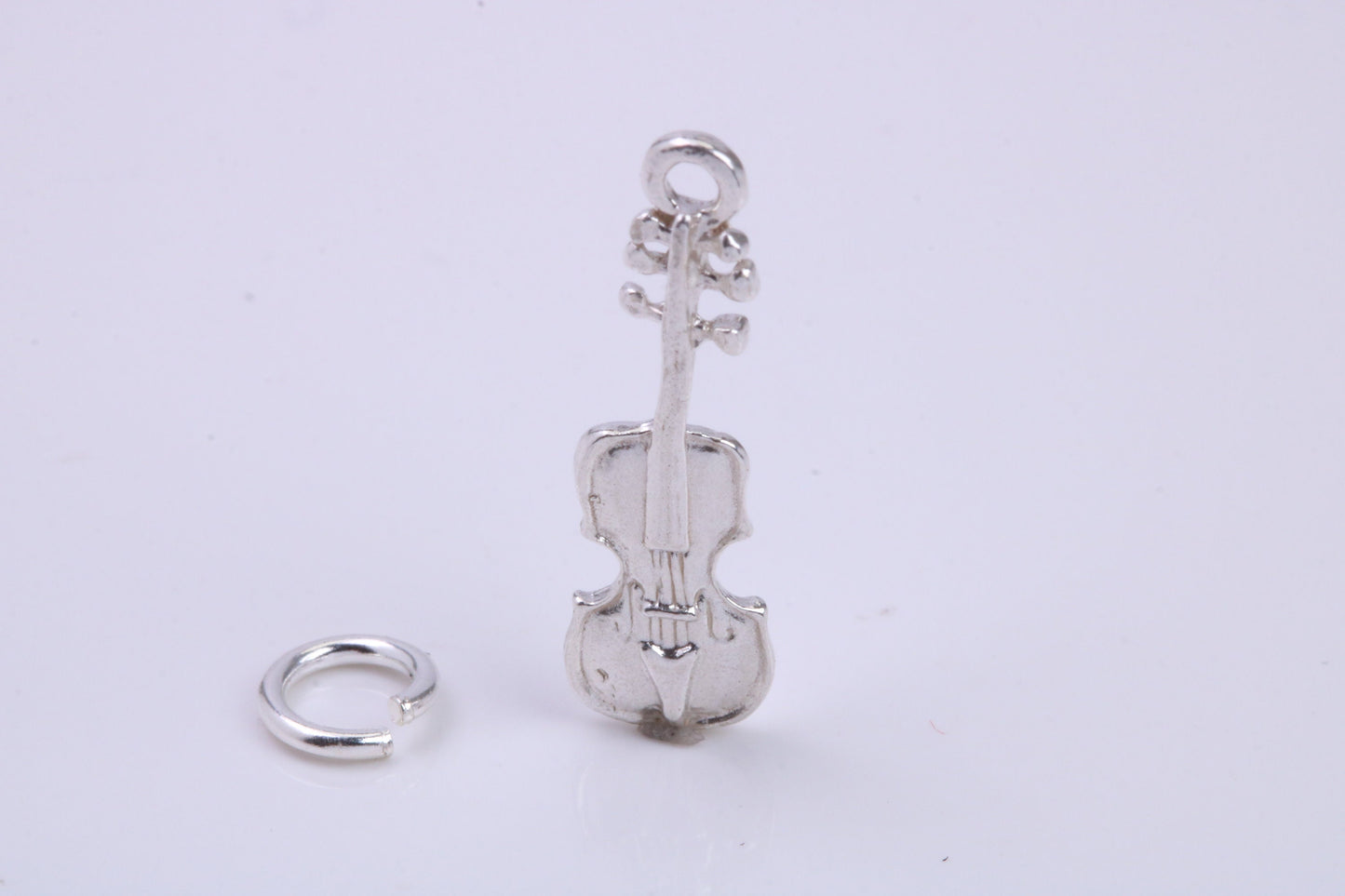 Violin Charm, Traditional Charm, Made from Solid 925 Grade Sterling Silver, Complete with Attachment Link
