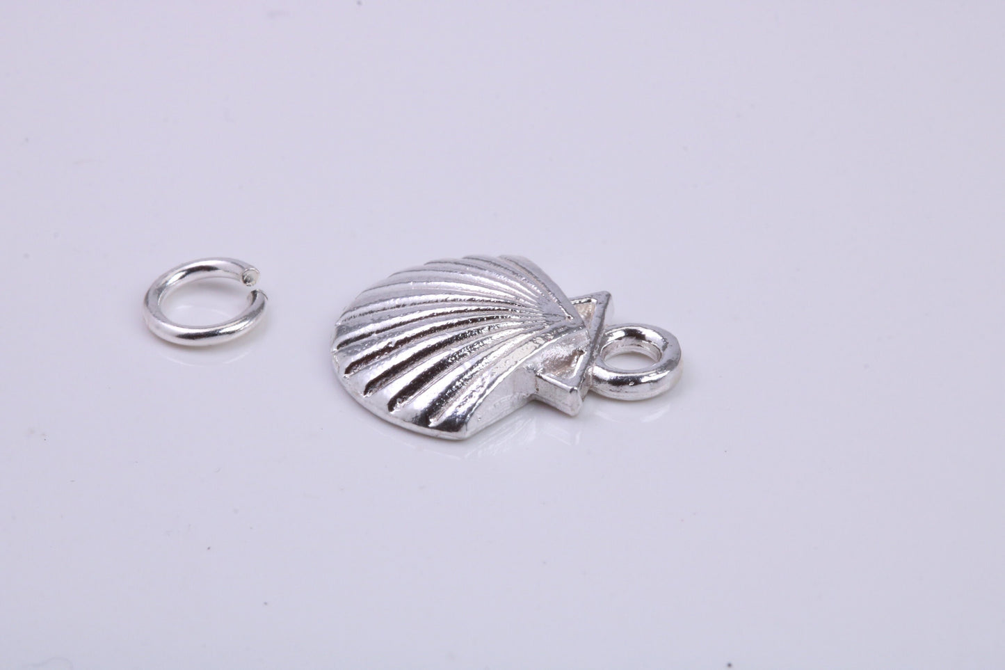 Sea Shell Charm, Traditional Charm, Made from Solid 925 Grade Sterling Silver, Complete with Attachment Link