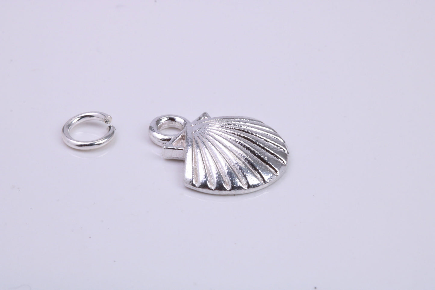 Sea Shell Charm, Traditional Charm, Made from Solid 925 Grade Sterling Silver, Complete with Attachment Link
