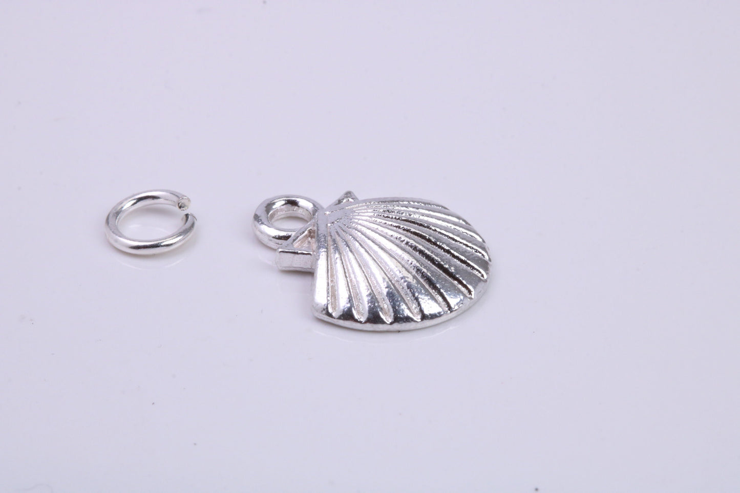 Sea Shell Charm, Traditional Charm, Made from Solid 925 Grade Sterling Silver, Complete with Attachment Link