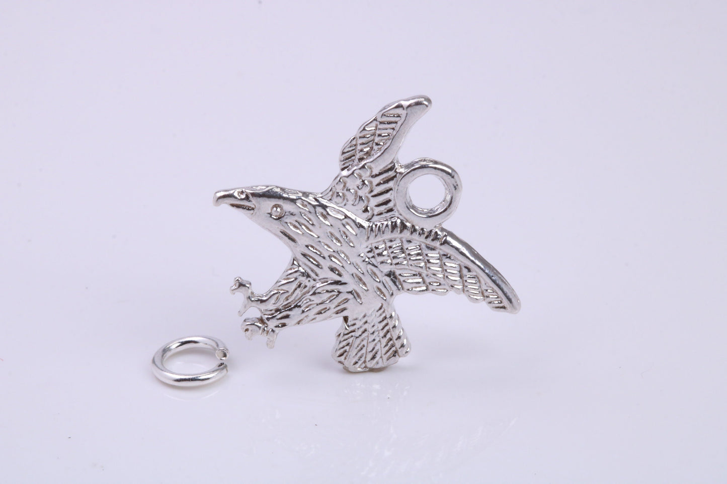 Eagle Charm, Traditional Charm, Made from Solid 925 Grade Sterling Silver, Complete with Attachment Link