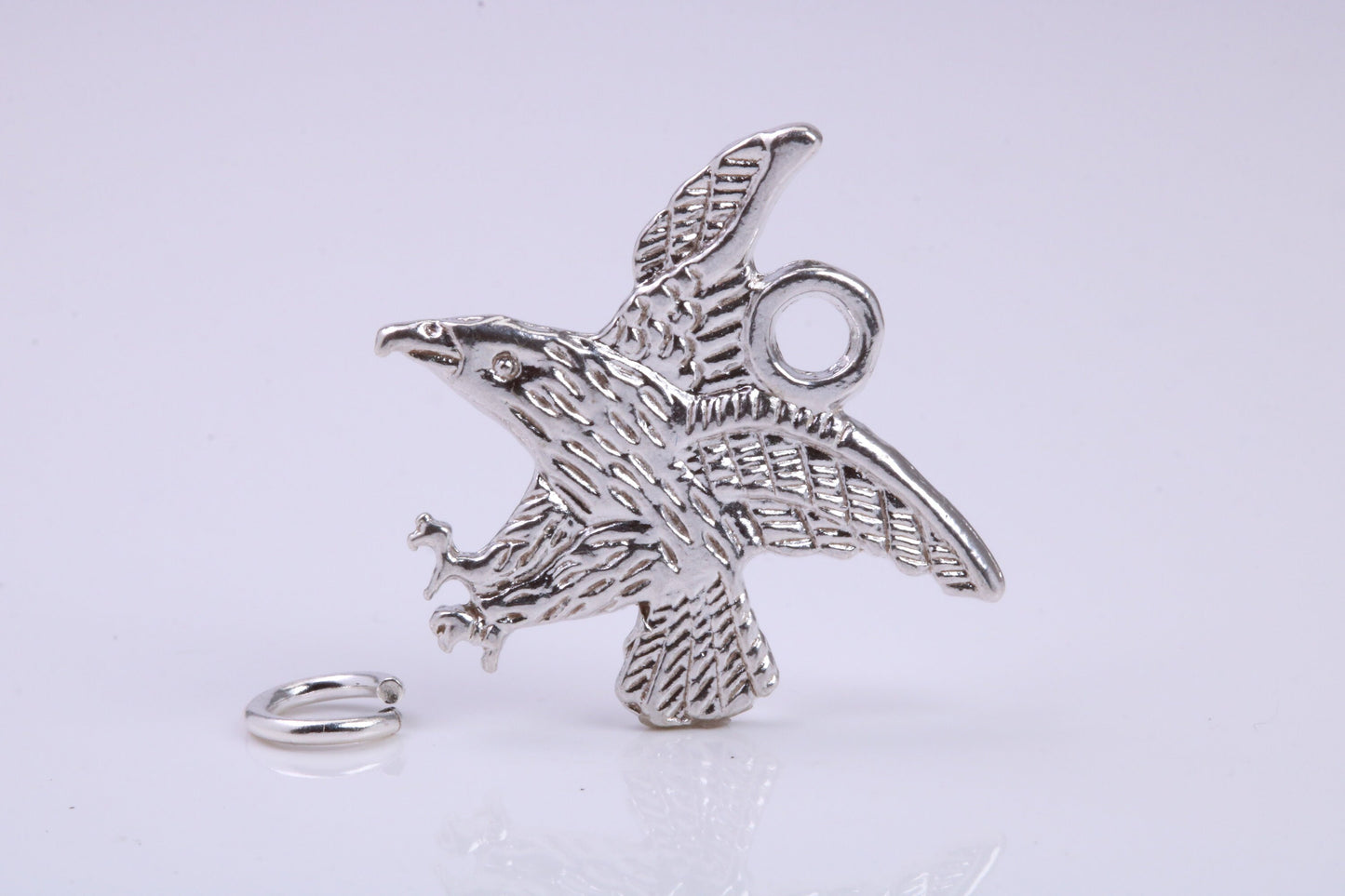 Eagle Charm, Traditional Charm, Made from Solid 925 Grade Sterling Silver, Complete with Attachment Link