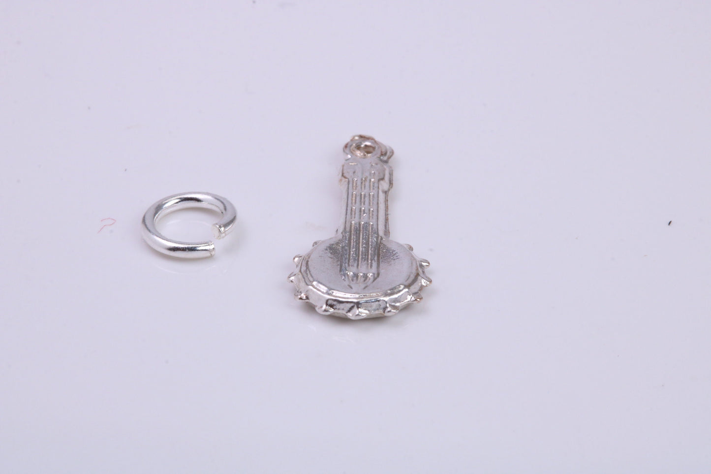 Banjo Charm, Traditional Charm, Made from Solid 925 Grade Sterling Silver, Complete with Attachment Link