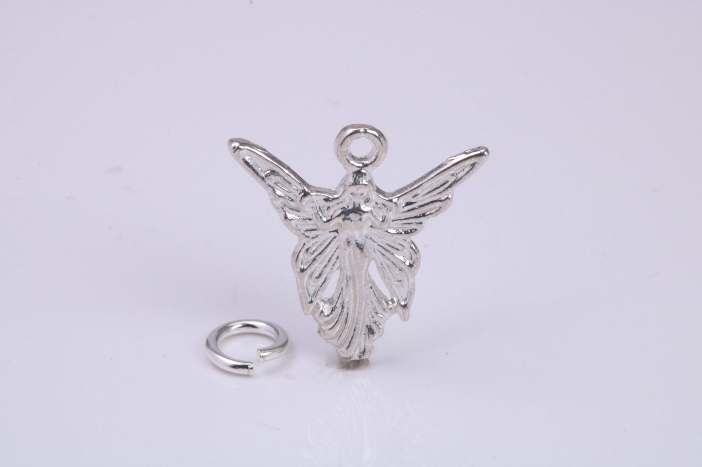 Angel / Fairy Charm, Traditional Charm, Made from Solid 925 Grade Sterling Silver, Complete with Attachment Link