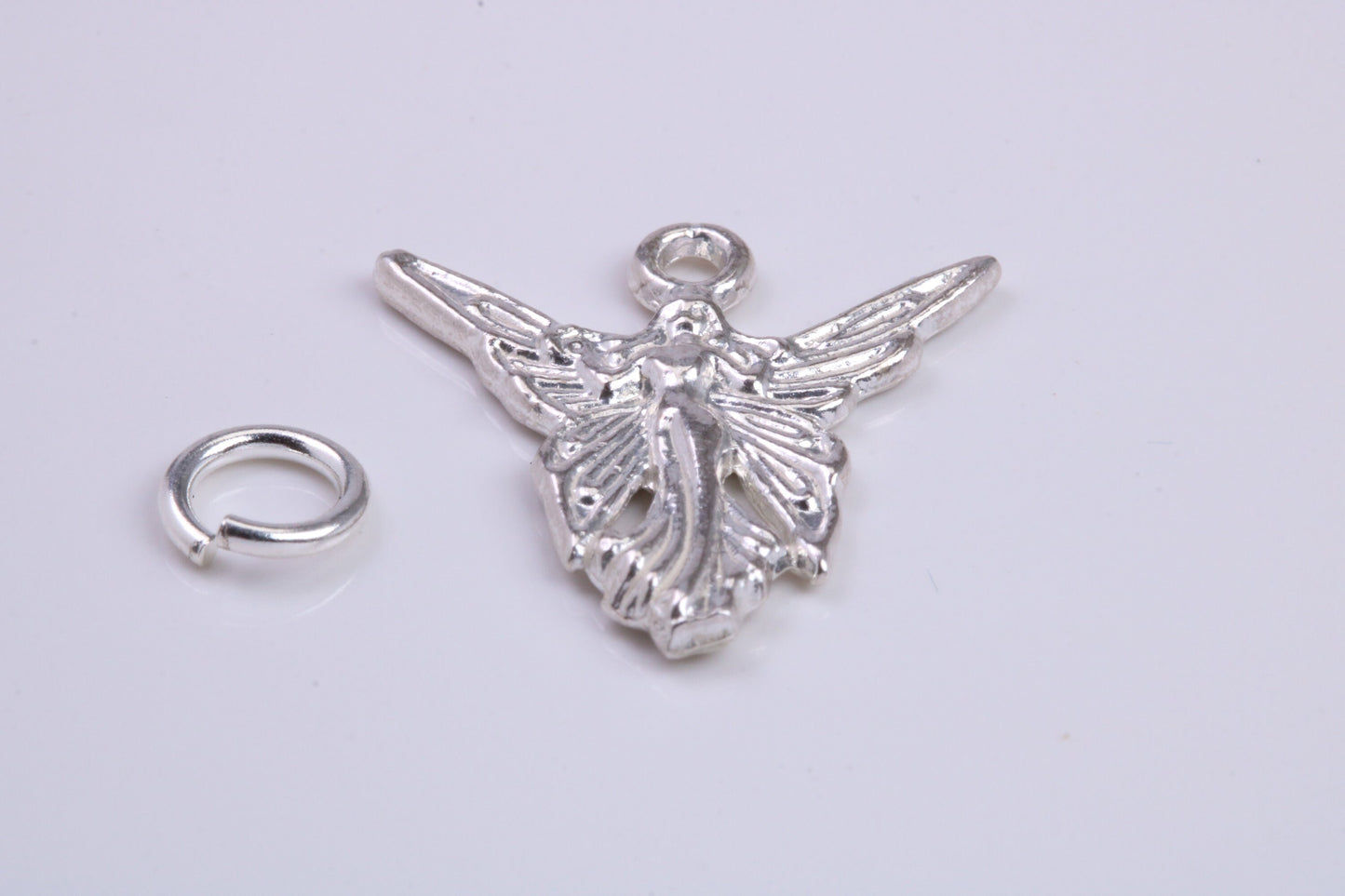 Angel / Fairy Charm, Traditional Charm, Made from Solid 925 Grade Sterling Silver, Complete with Attachment Link
