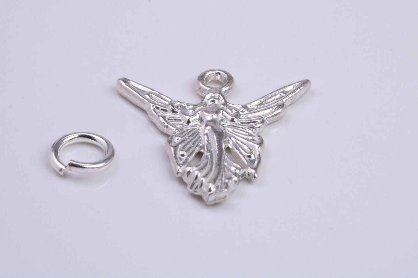 Angel / Fairy Charm, Traditional Charm, Made from Solid 925 Grade Sterling Silver, Complete with Attachment Link