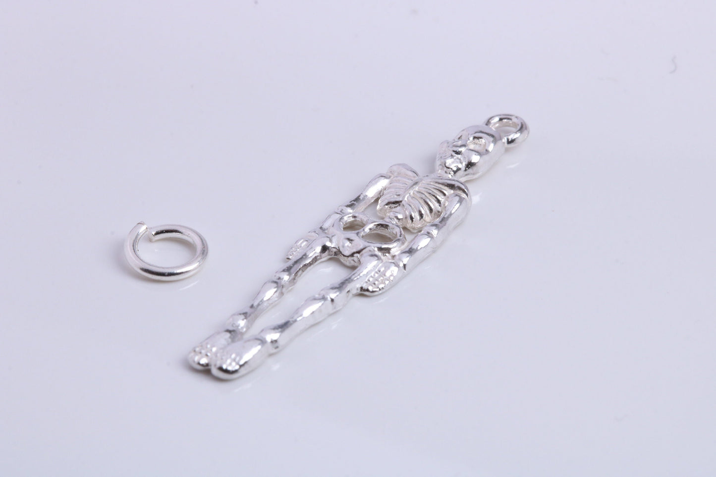 Skeleton Charm, Traditional Charm, Made from Solid 925 Grade Sterling Silver, Complete with Attachment Link