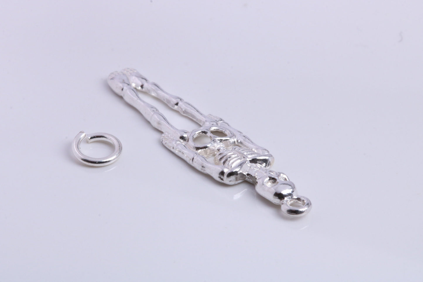 Skeleton Charm, Traditional Charm, Made from Solid 925 Grade Sterling Silver, Complete with Attachment Link