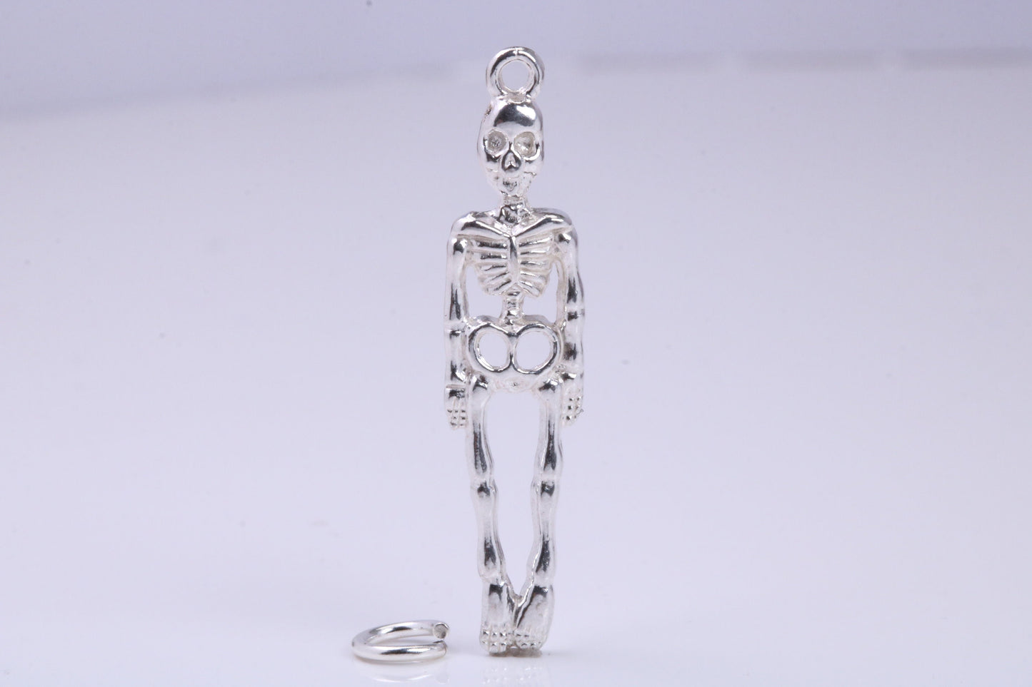 Skeleton Charm, Traditional Charm, Made from Solid 925 Grade Sterling Silver, Complete with Attachment Link