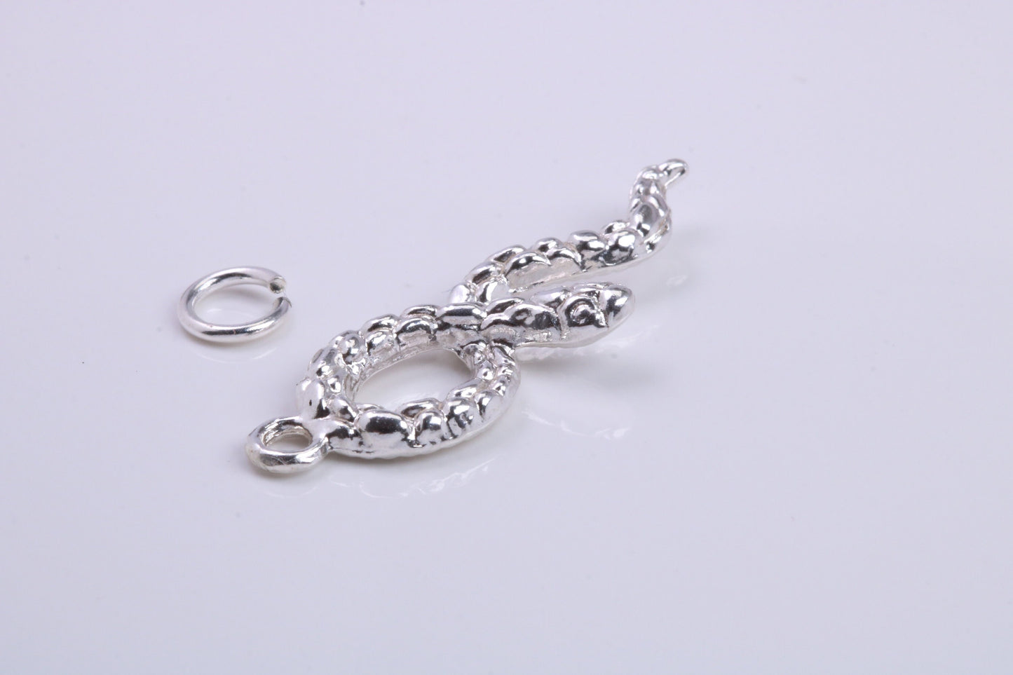 Snake Charm, Traditional Charm, Made from Solid 925 Grade Sterling Silver, Complete with Attachment Link