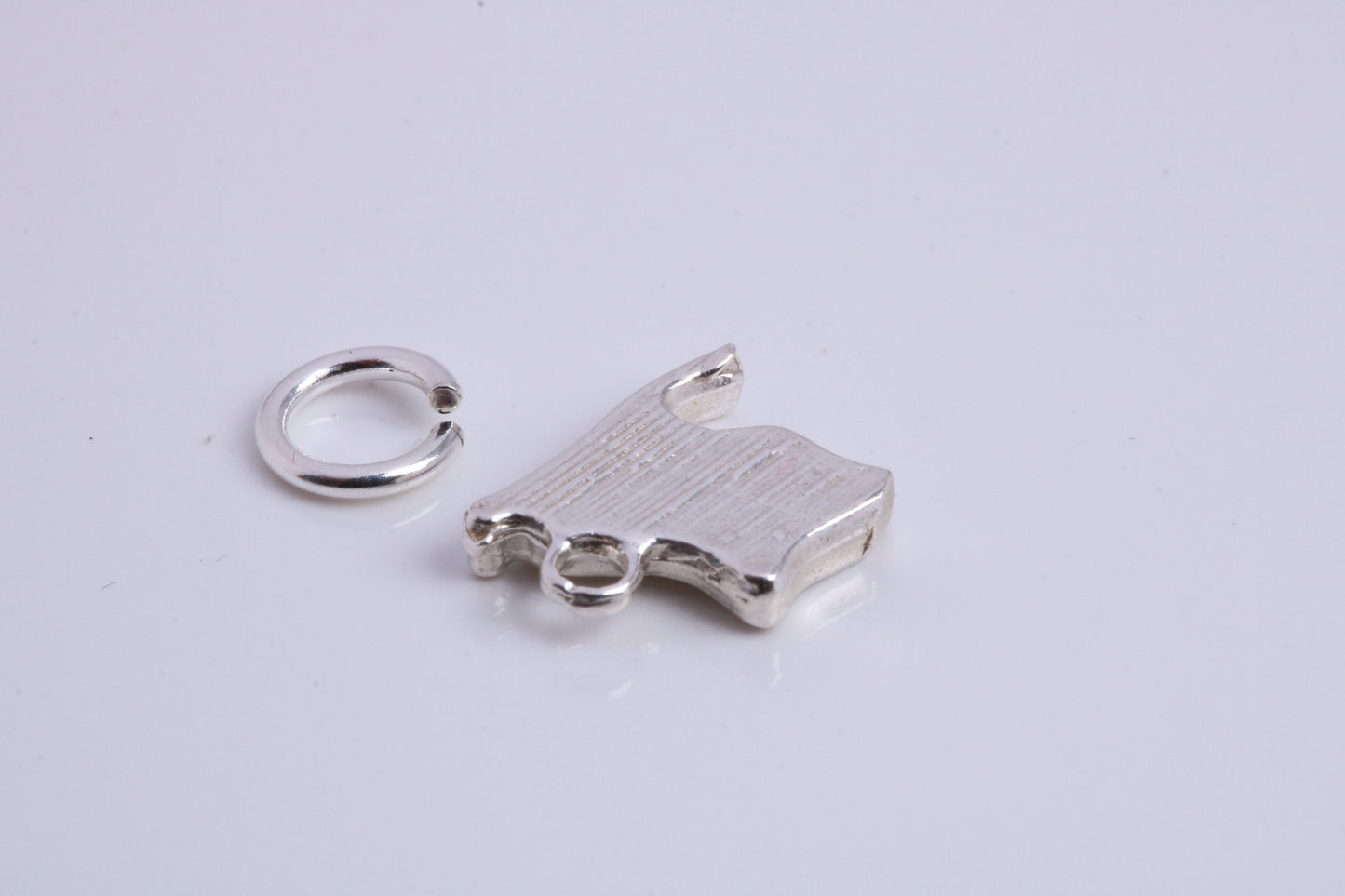 USA Flag Charm, Traditional Charm, Made from Solid 925 Grade Sterling Silver, Complete with Attachment Link
