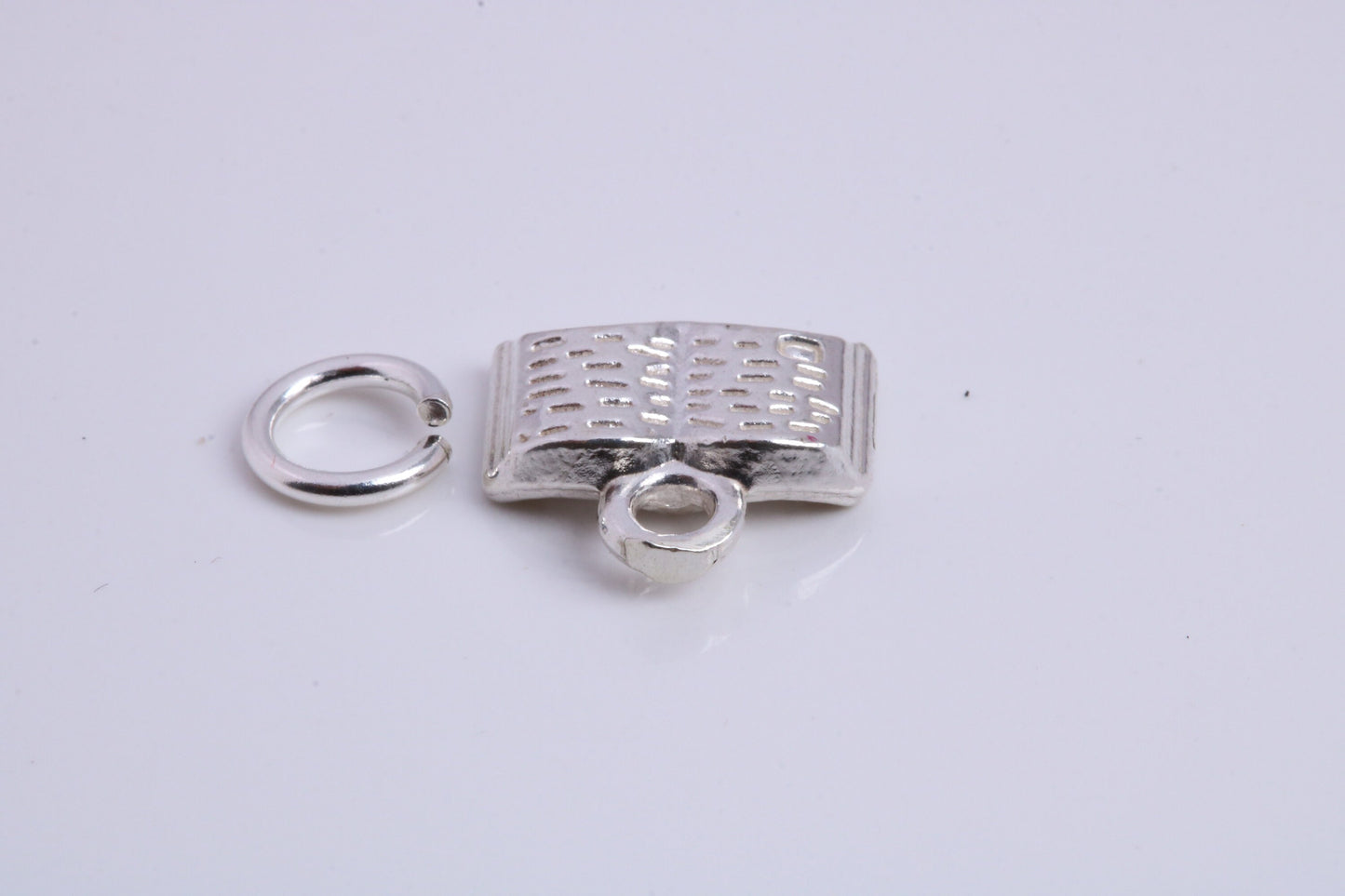 Book Charm, Traditional Charm, Made from Solid 925 Grade Sterling Silver, Complete with Attachment Link
