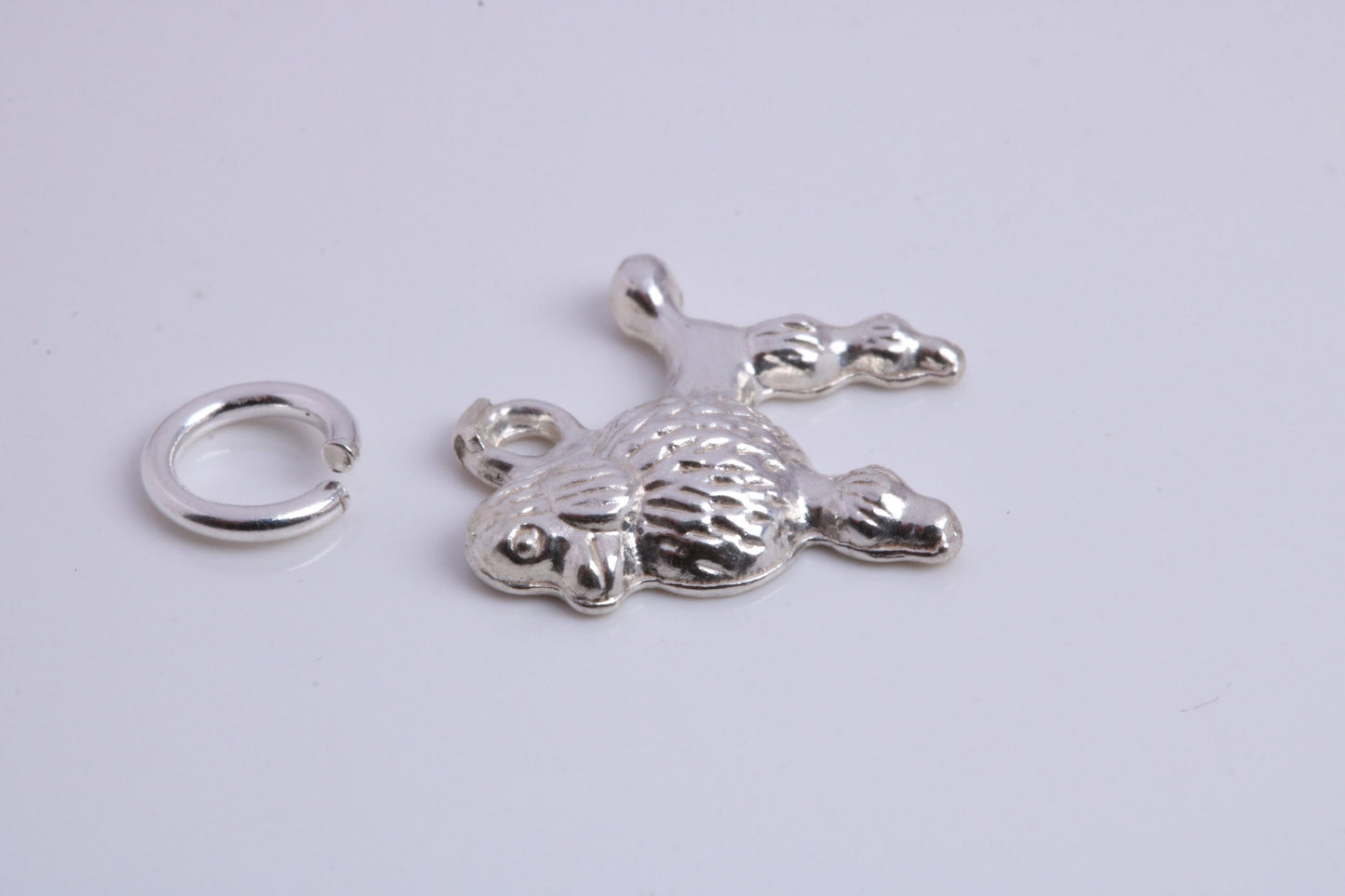 Poodle Dog Charm, Traditional Charm, Made from Solid 925 Grade Sterling Silver, Complete with Attachment Link