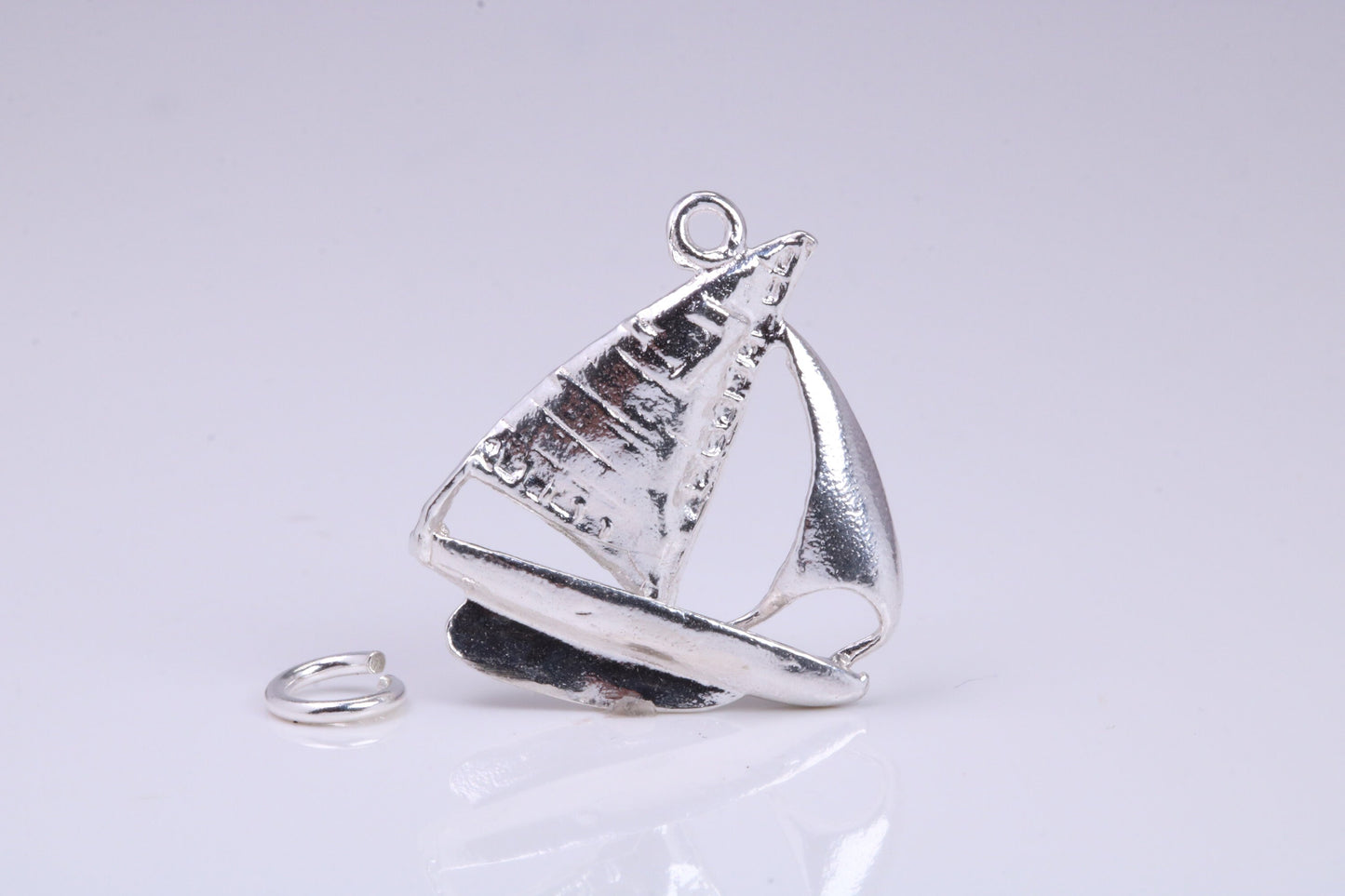 Sailing Boat Charm, Traditional Charm, Made from Solid 925 Grade Sterling Silver, Complete with Attachment Link