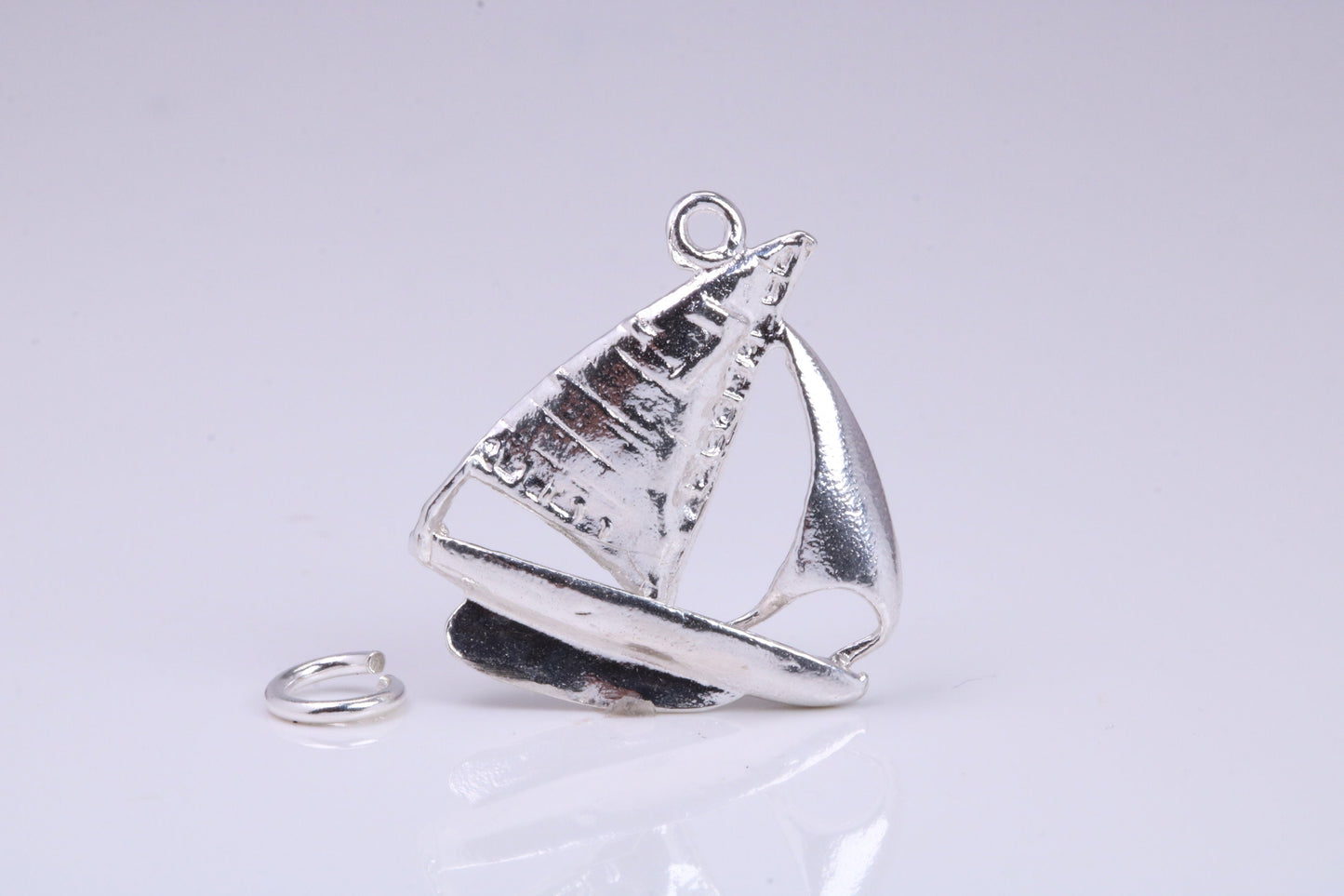 Sailing Boat Charm, Traditional Charm, Made from Solid 925 Grade Sterling Silver, Complete with Attachment Link