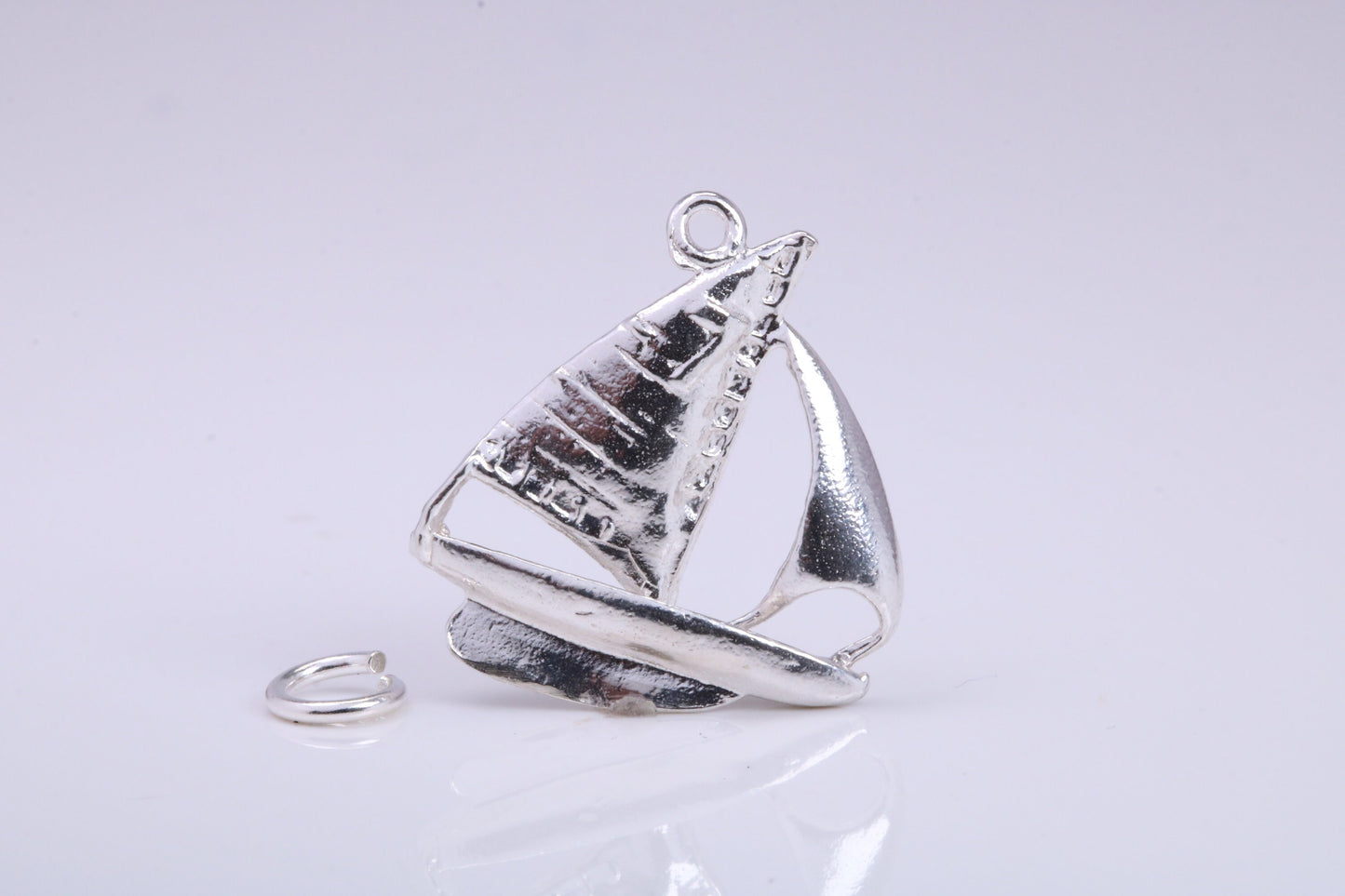 Sailing Boat Charm, Traditional Charm, Made from Solid 925 Grade Sterling Silver, Complete with Attachment Link