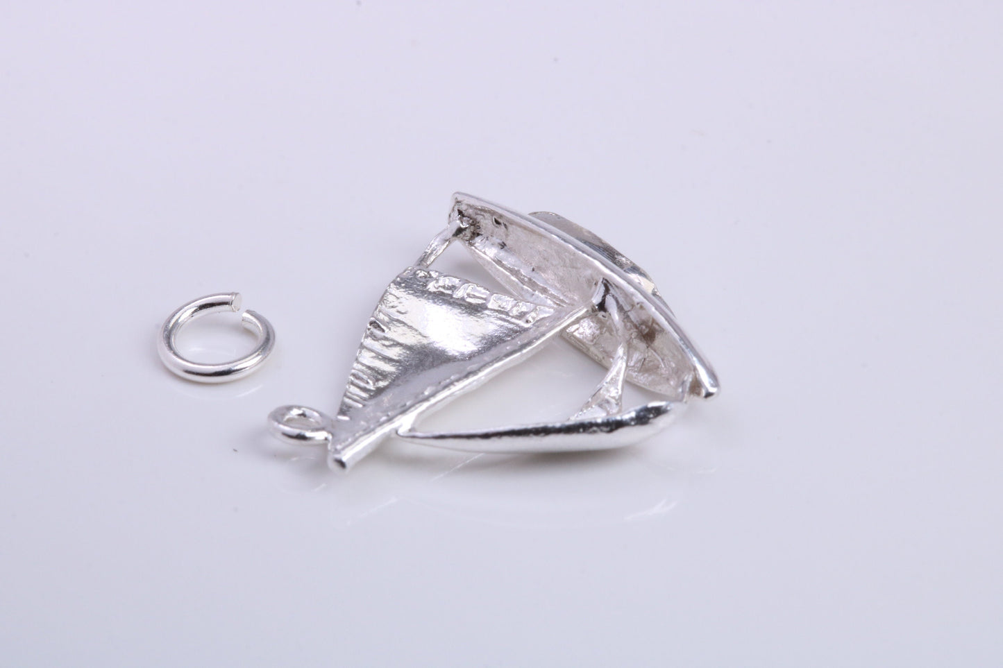Sailing Boat Charm, Traditional Charm, Made from Solid 925 Grade Sterling Silver, Complete with Attachment Link