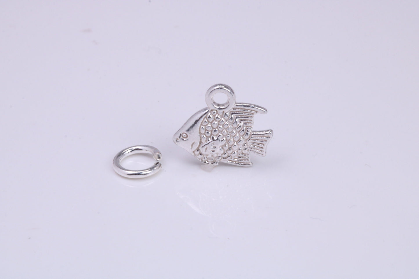 Fish Charm, Traditional Charm, Made from Solid 925 Grade Sterling Silver, Complete with Attachment Link