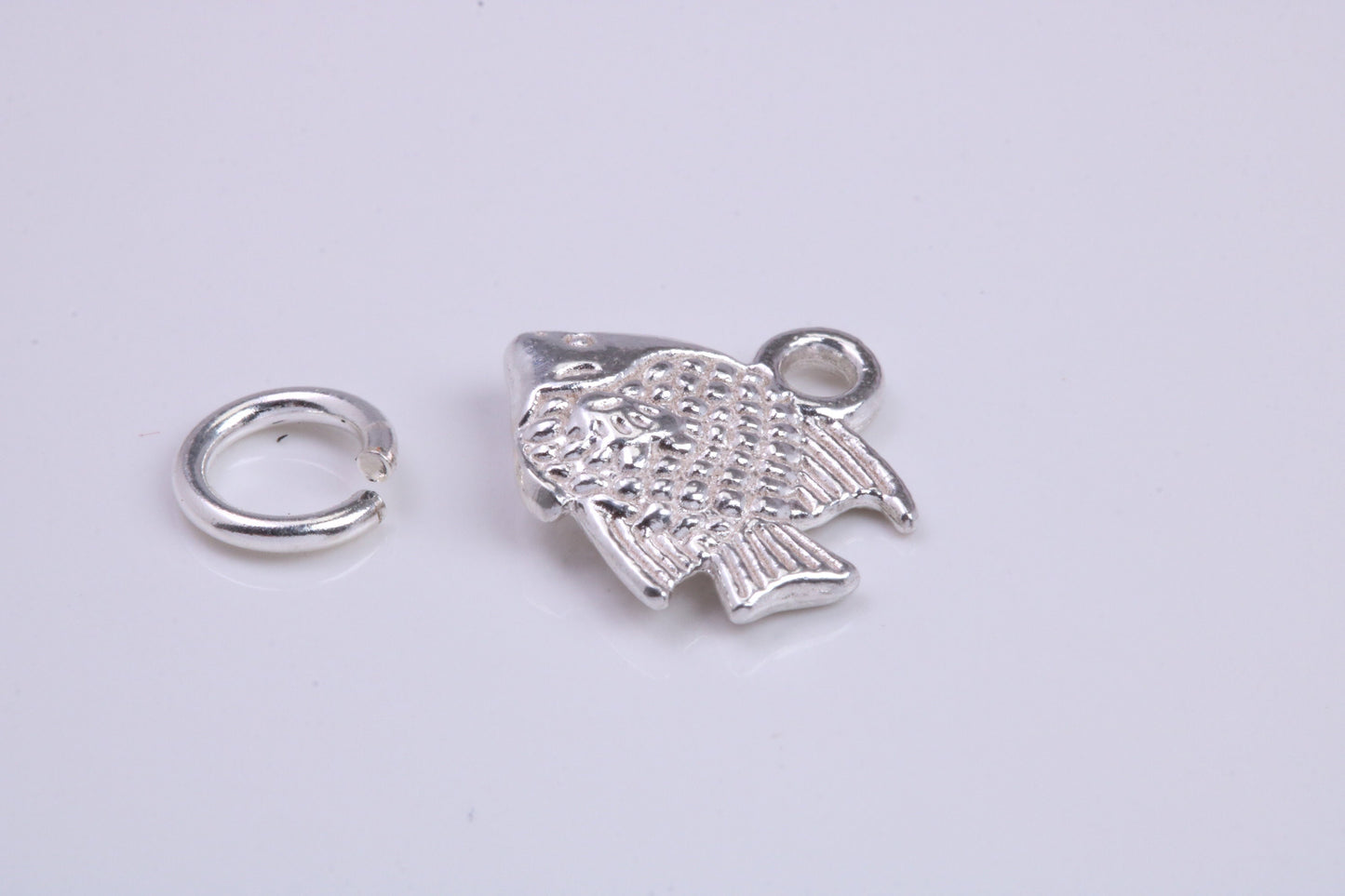 Fish Charm, Traditional Charm, Made from Solid 925 Grade Sterling Silver, Complete with Attachment Link