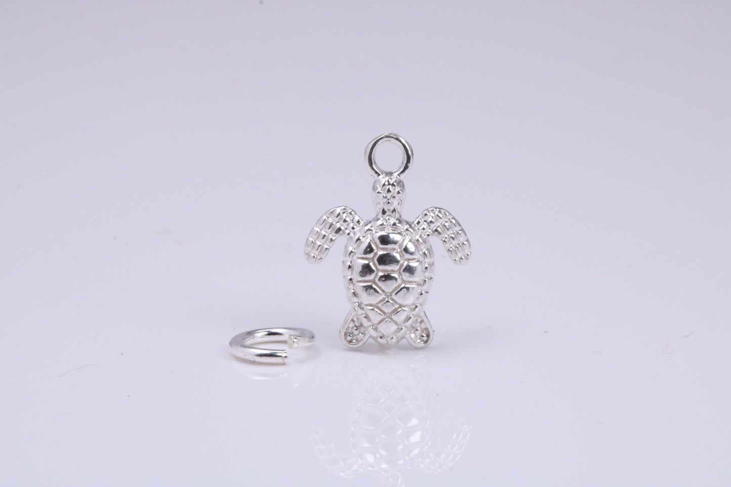 Turtle Charm, Traditional Charm, Made from Solid 925 Grade Sterling Silver, Complete with Attachment Link