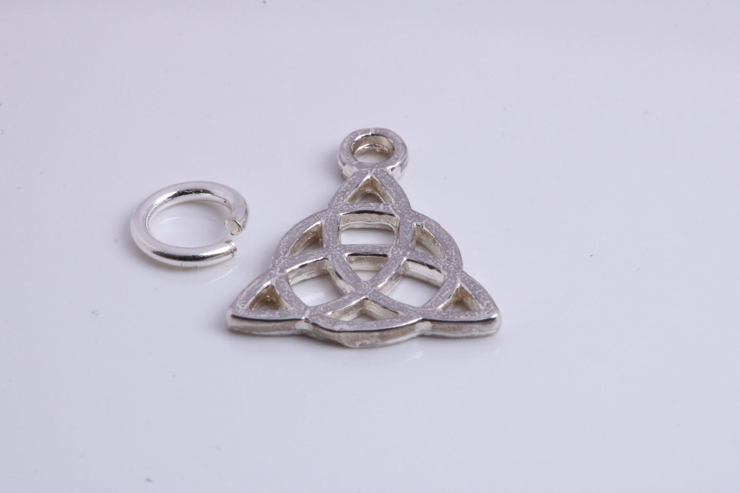 Trinity Knot Charm, Traditional Charm, Made from Solid 925 Grade Sterling Silver, Complete with Attachment Link