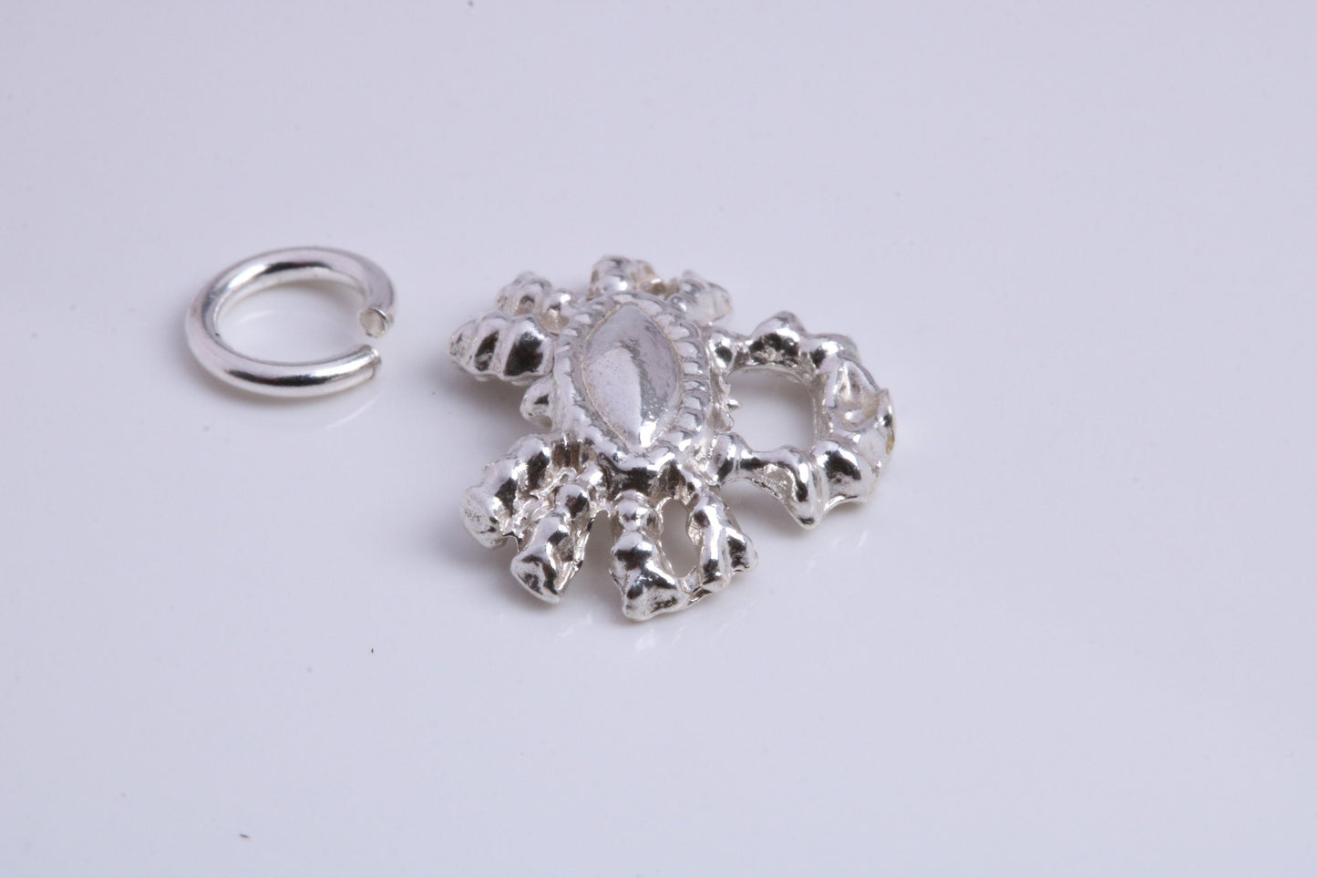 Crab Charm, Traditional Charm, Made from Solid 925 Grade Sterling Silver, Complete with Attachment Link
