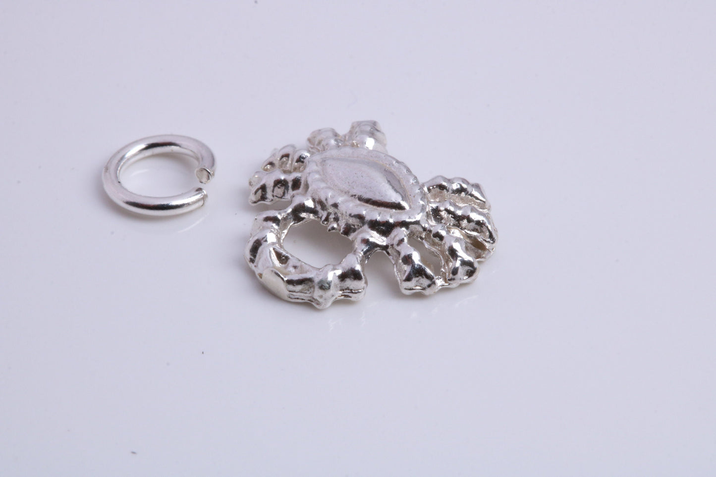 Crab Charm, Traditional Charm, Made from Solid 925 Grade Sterling Silver, Complete with Attachment Link