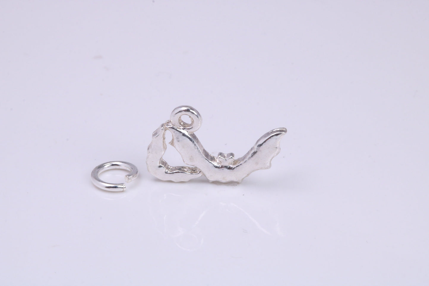 Shrimp Charm, Traditional Charm, Made from Solid 925 Grade Sterling Silver, Complete with Attachment Link