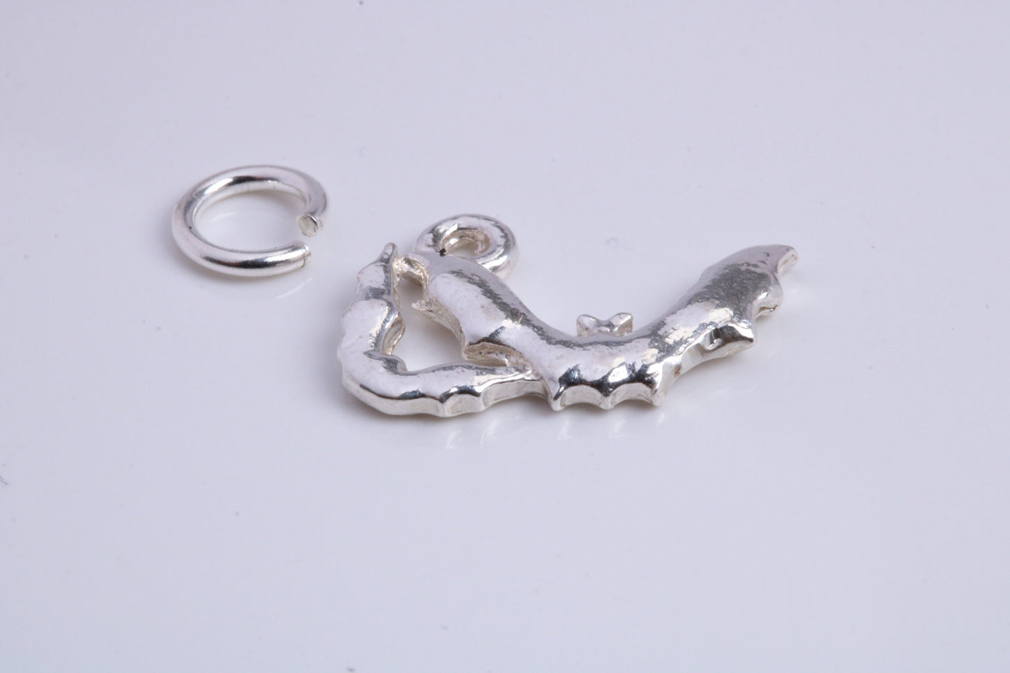 Shrimp Charm, Traditional Charm, Made from Solid 925 Grade Sterling Silver, Complete with Attachment Link