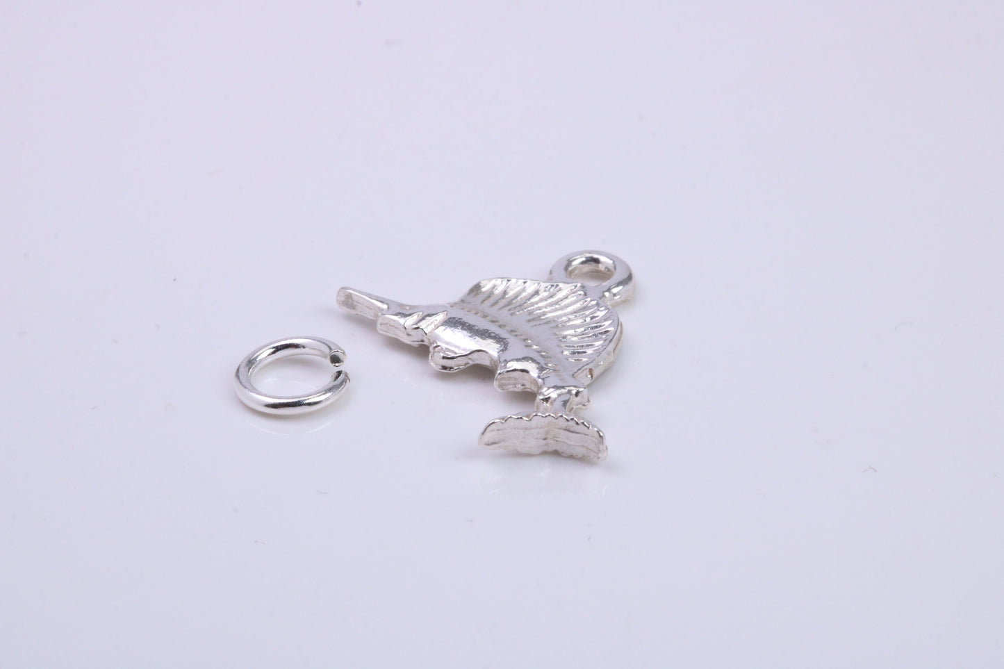 Sail Fish Charm, Traditional Charm, Made from Solid 925 Grade Sterling Silver, Complete with Attachment Link
