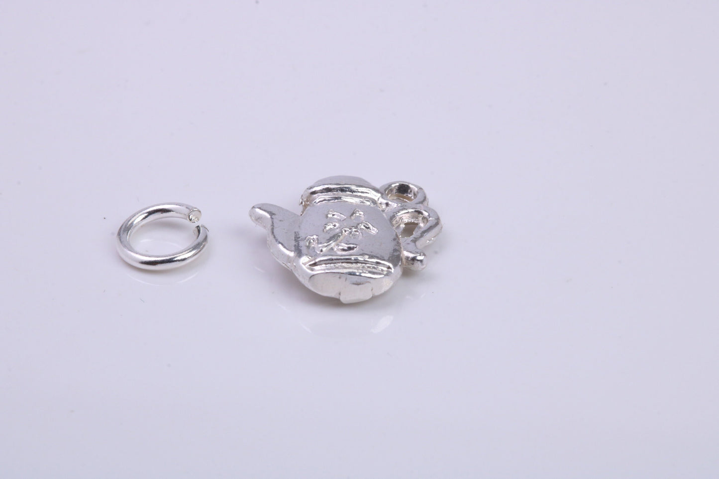 Tea Pot Charm, Traditional Charm, Made from Solid 925 Grade Sterling Silver, Complete with Attachment Link