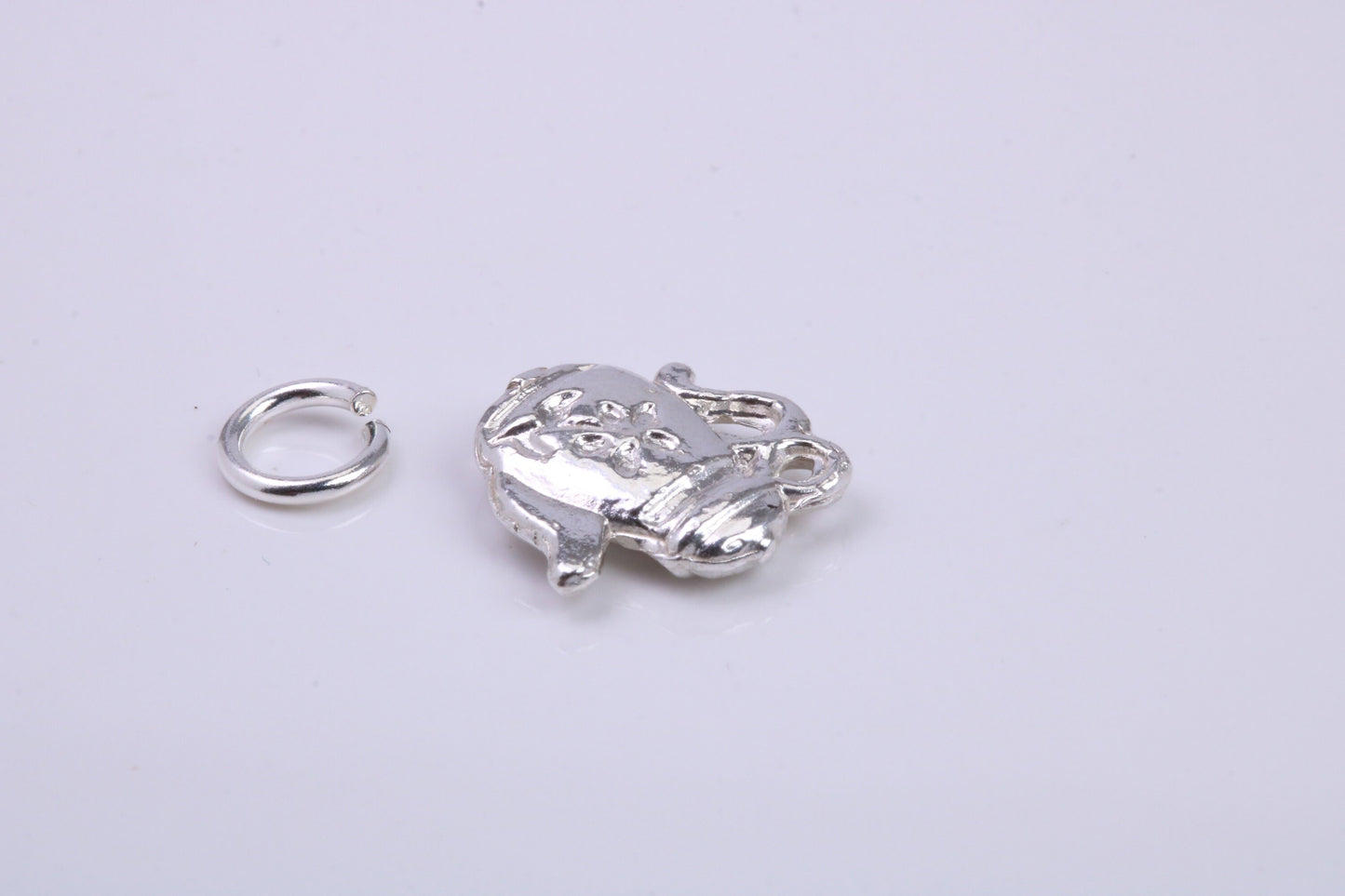 Tea Pot Charm, Traditional Charm, Made from Solid 925 Grade Sterling Silver, Complete with Attachment Link