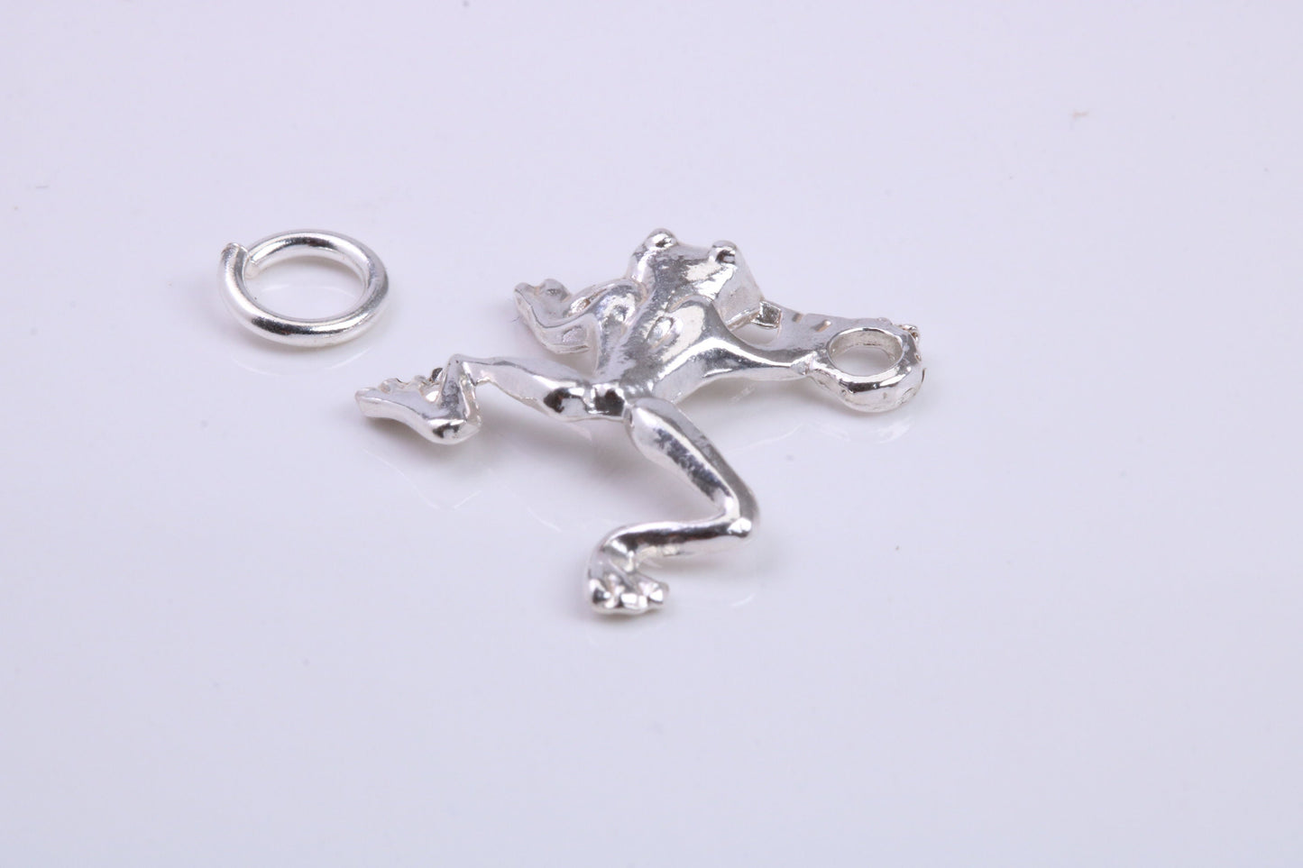Frog Charm, Traditional Charm, Made from Solid 925 Grade Sterling Silver, Complete with Attachment Link