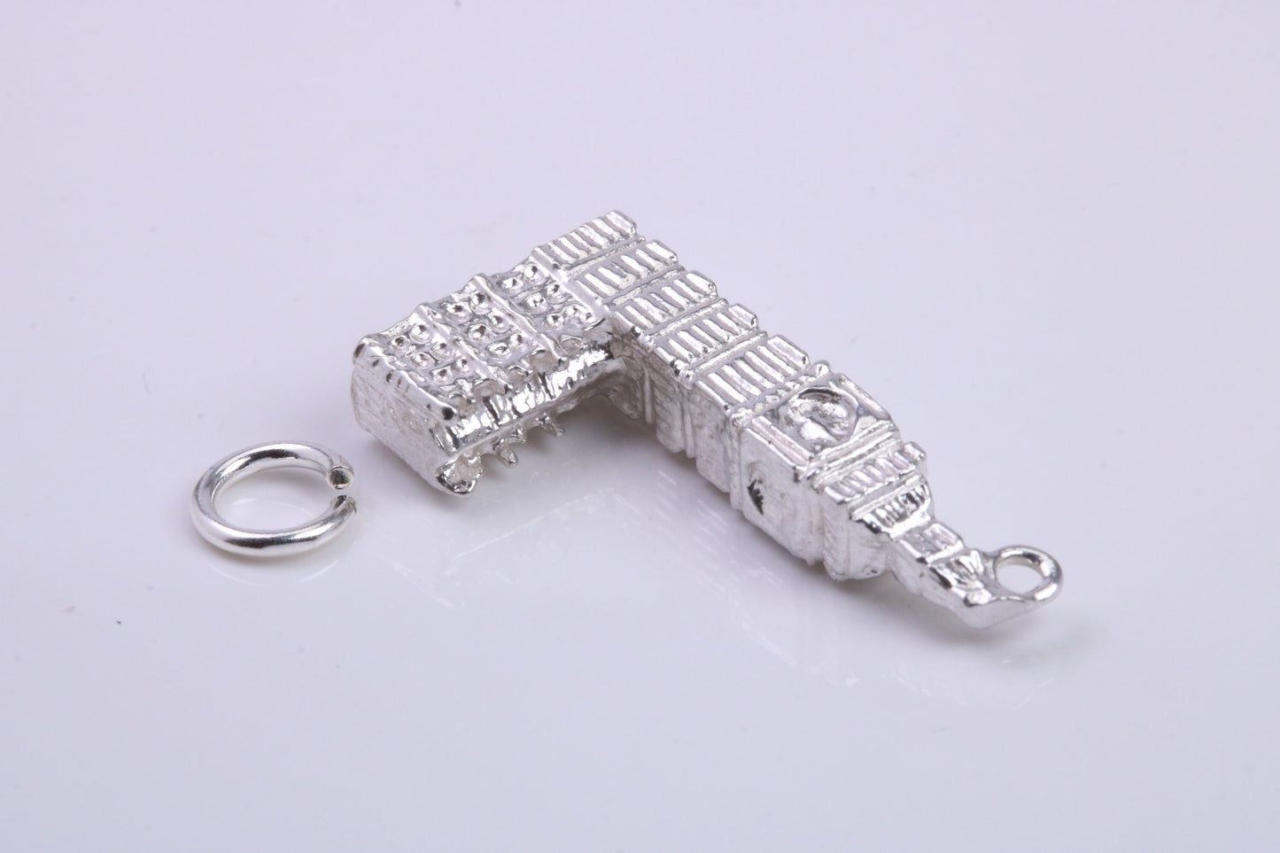 Iconic London Big Ben Charm, Traditional Charm, Made from Solid 925 Grade Sterling Silver, Complete with Attachment Link