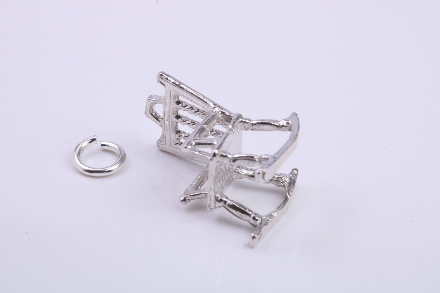Rocking Chair Charm, Traditional Charm, Made from Solid 925 Grade Sterling Silver, Complete with Attachment Link