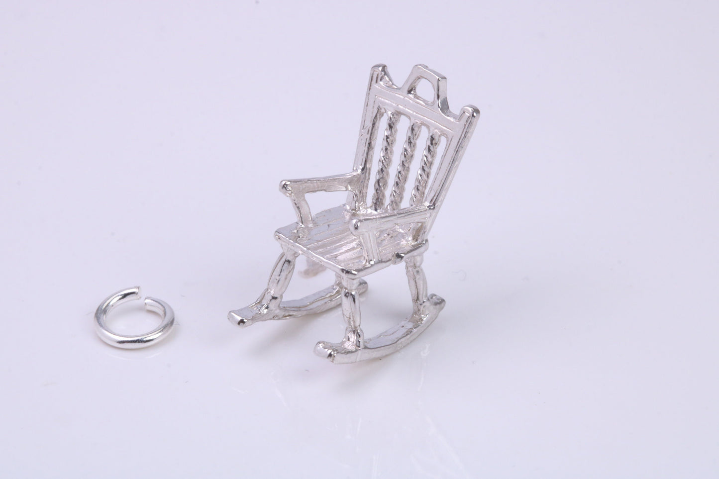 Rocking Chair Charm, Traditional Charm, Made from Solid 925 Grade Sterling Silver, Complete with Attachment Link