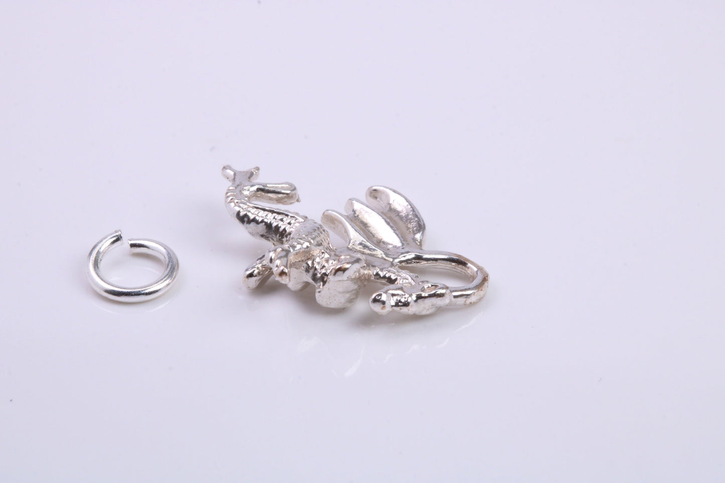 Dragon Charm, Traditional Charm, Made from Solid 925 Grade Sterling Silver, Complete with Attachment Link