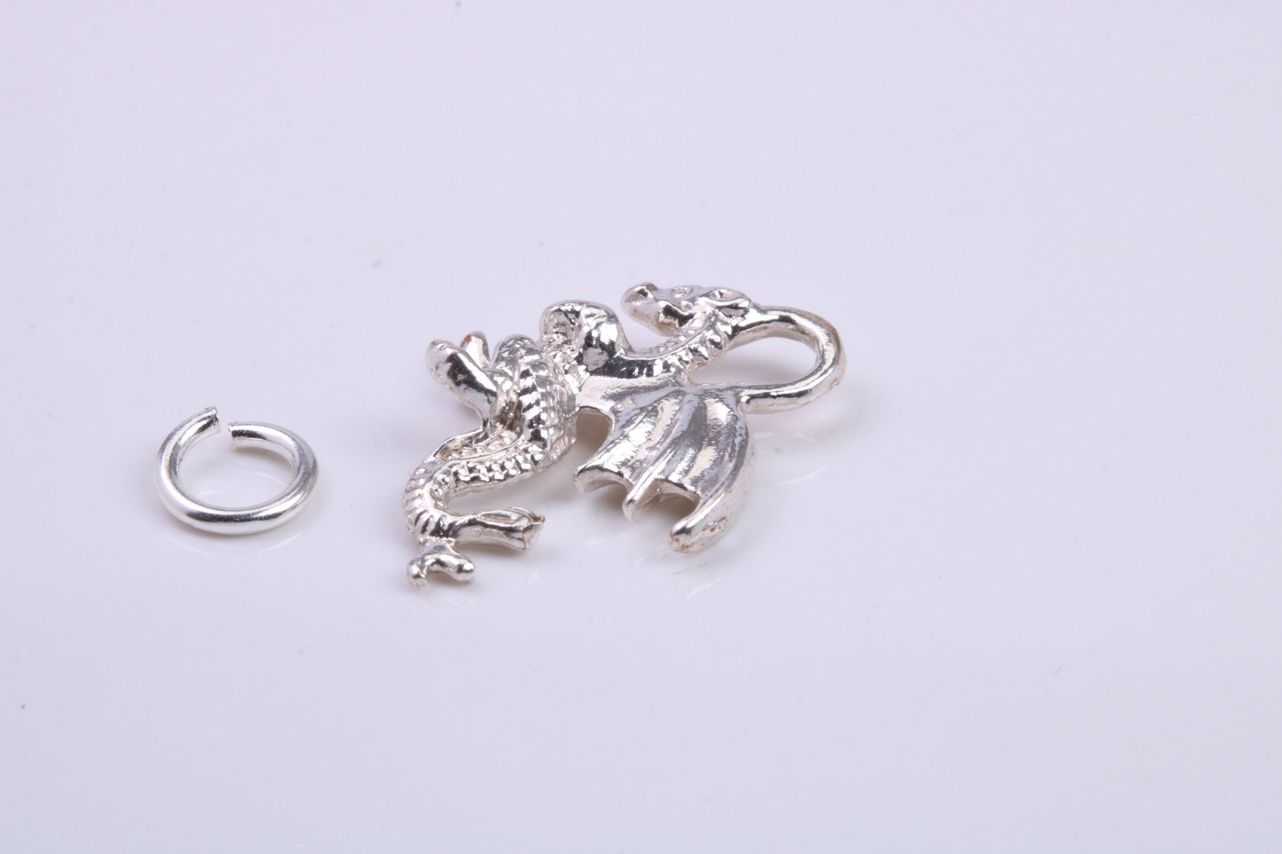 Dragon Charm, Traditional Charm, Made from Solid 925 Grade Sterling Silver, Complete with Attachment Link