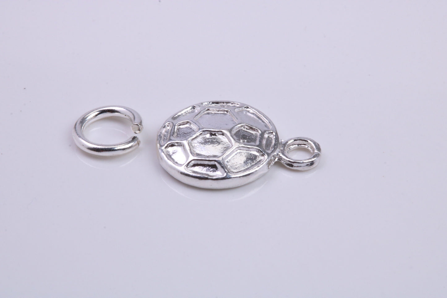 Foot Ball Charm, Traditional Charm, Made from Solid 925 Grade Sterling Silver, Complete with Attachment Link