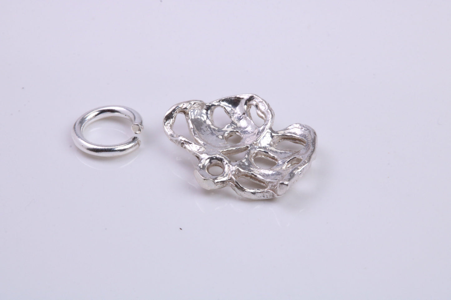 Pantomime Mask Charm, Traditional Charm, Made from Solid 925 Grade Sterling Silver, Complete with Attachment Link