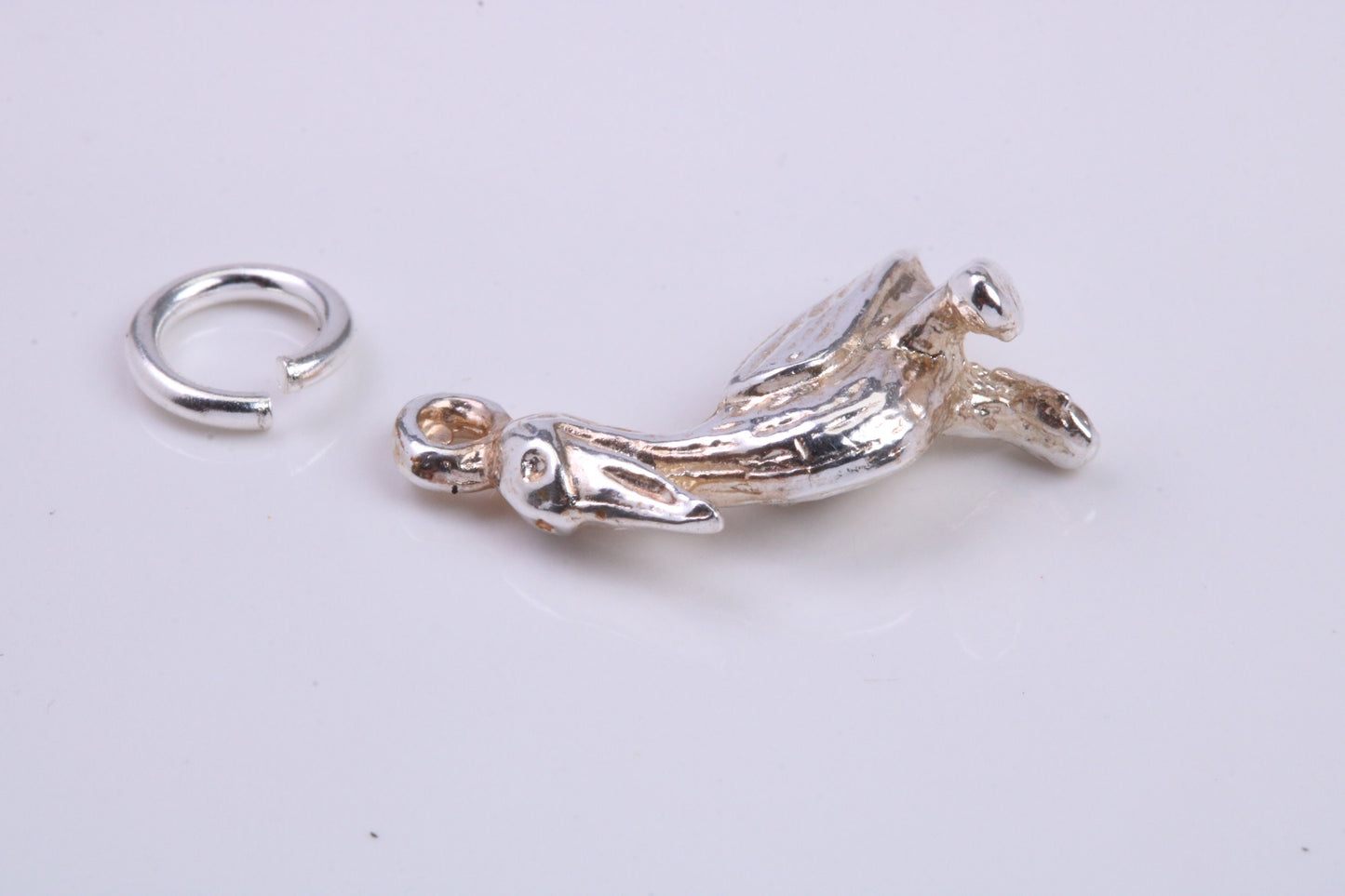 Pelican Charm, Traditional Charm, Made from Solid 925 Grade Sterling Silver, Complete with Attachment Link