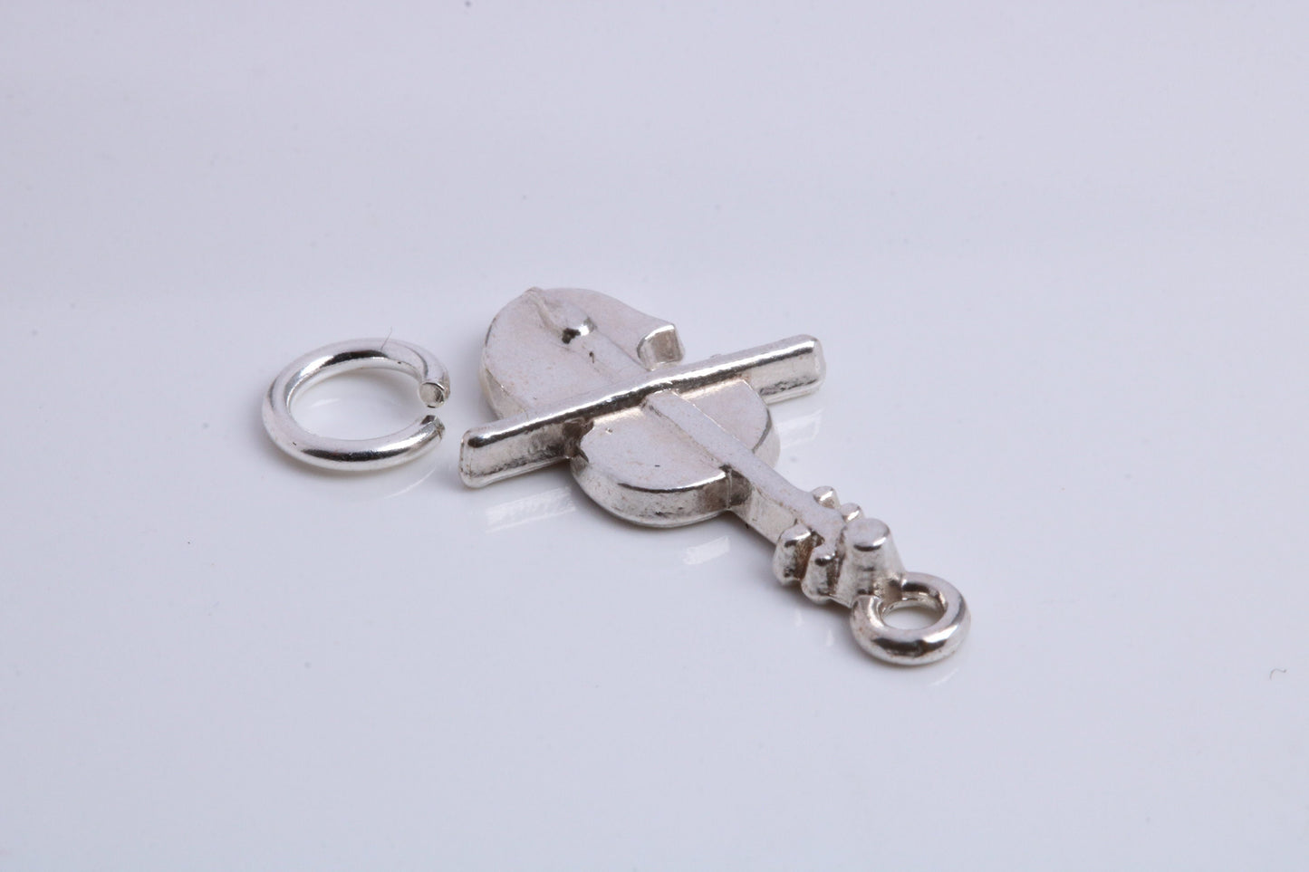 Violin Charm, Traditional Charm, Made from Solid 925 Grade Sterling Silver, Complete with Attachment Link