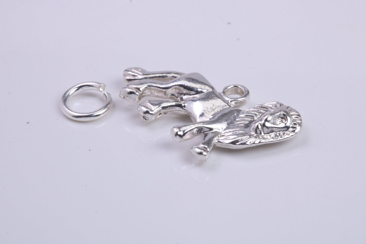 Lion Charm, Traditional Charm, Made from Solid 925 Grade Sterling Silver, Complete with Attachment Link