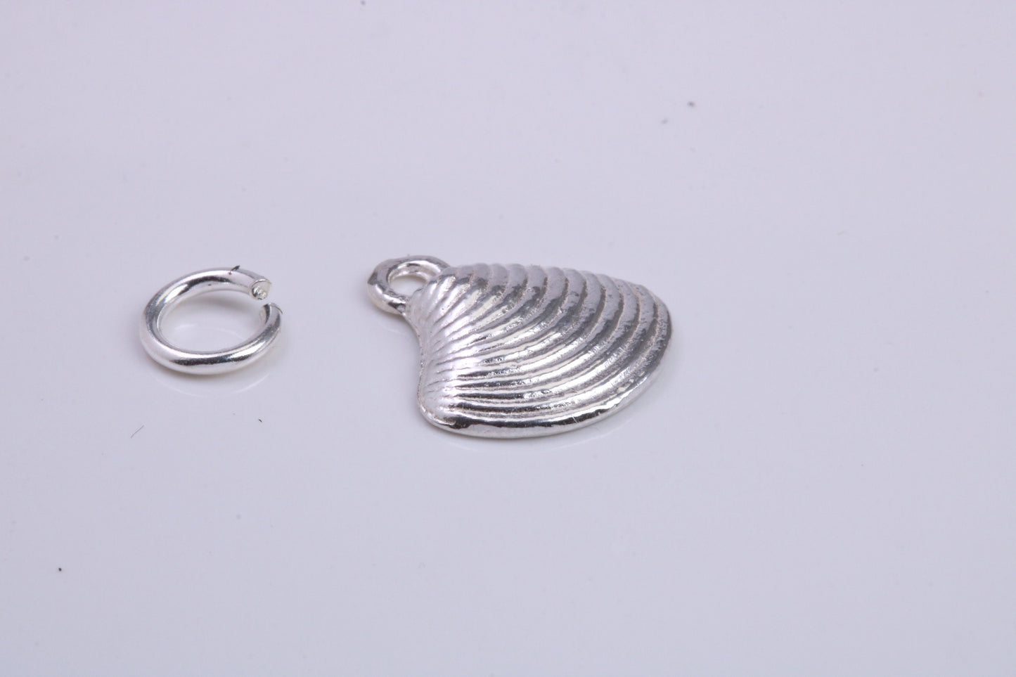 Sea Shell Charm, Traditional Charm, Made from Solid 925 Grade Sterling Silver, Complete with Attachment Link