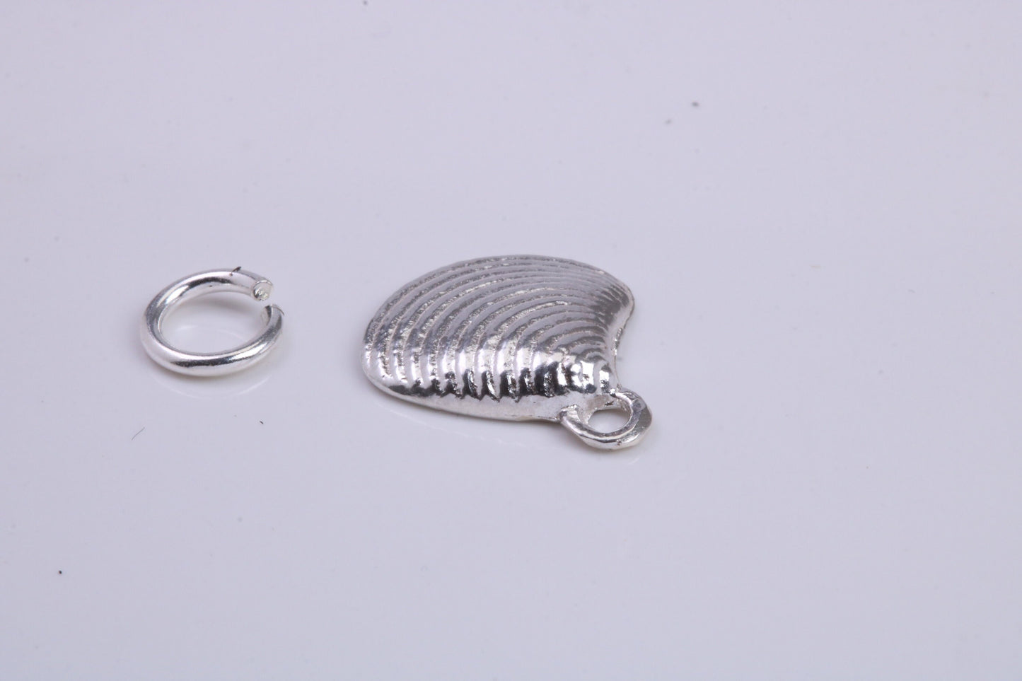 Sea Shell Charm, Traditional Charm, Made from Solid 925 Grade Sterling Silver, Complete with Attachment Link