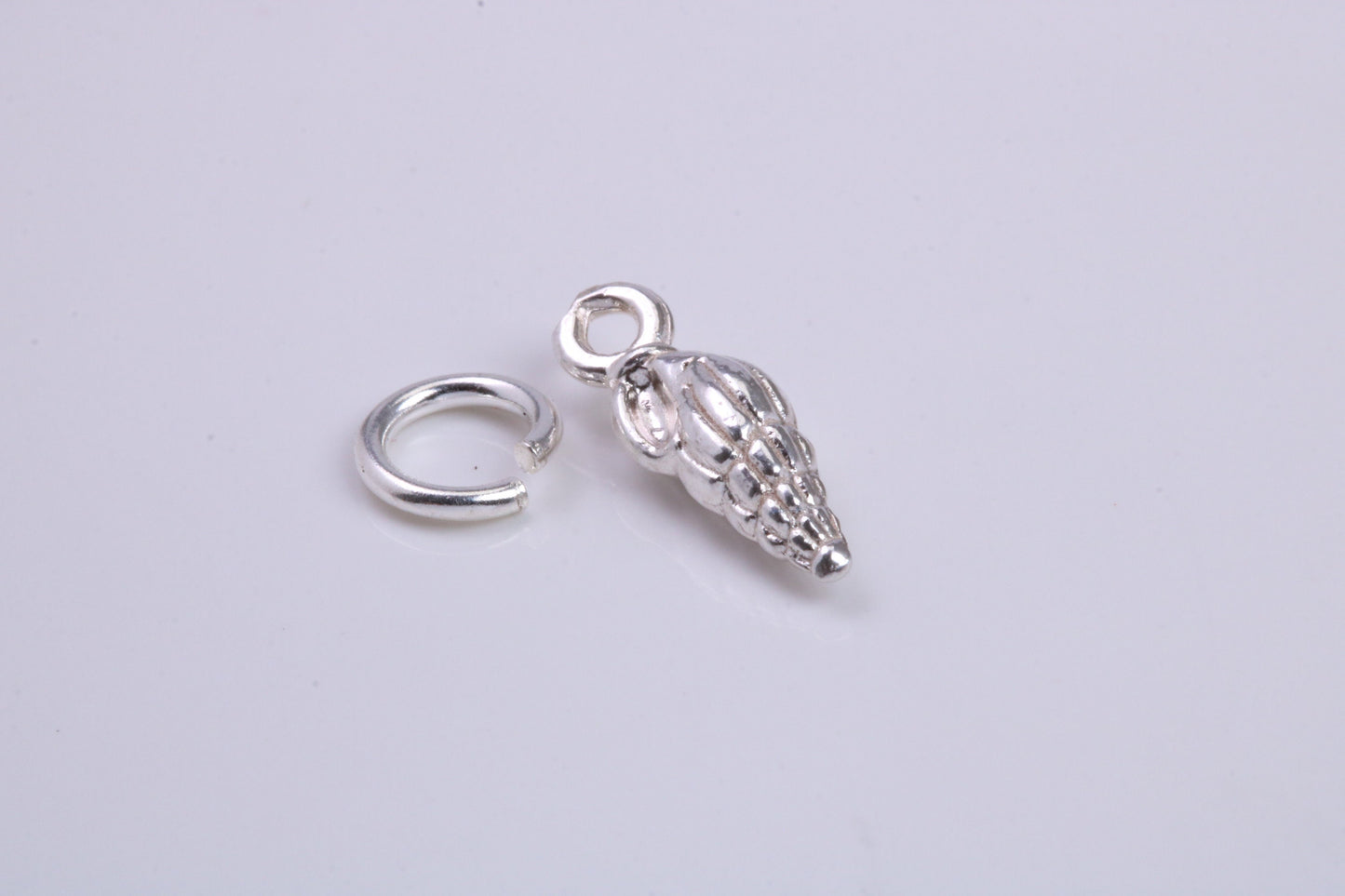 Sea Shell Charm, Traditional Charm, Made from Solid 925 Grade Sterling Silver, Complete with Attachment Link